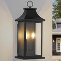 Large Outdoor Wall Lights Outdoor Lighting Exterior Lighting Fixtures Wall Mount Wall Sconce Light Outdoor Lanterns for Porch Black 22 inch 2-Light 1-Pack