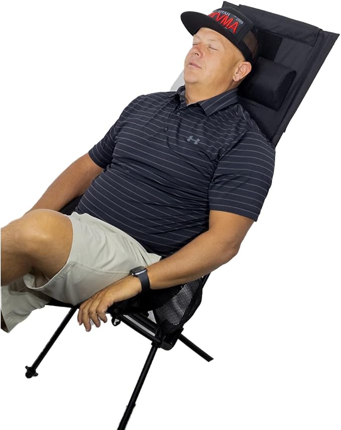 UTVMA Lounger Camp Chair – Folding Portable Camping Chair with Attachable Storage Bag | Comfortable Outdoor Chair for UTV Camping Beach and Tailgating