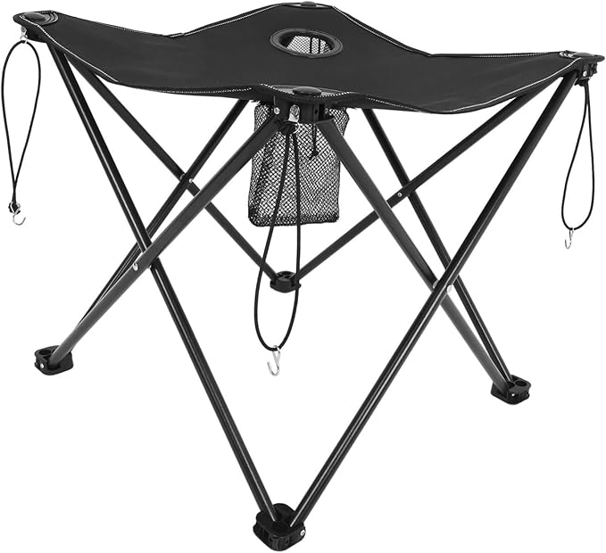 YARNOW Portable Folding Picnic Table Heavy-Duty Outdoor Camping Table Cup Holders Lightweight Design for BBQ Fishing and Beach Use Oxford