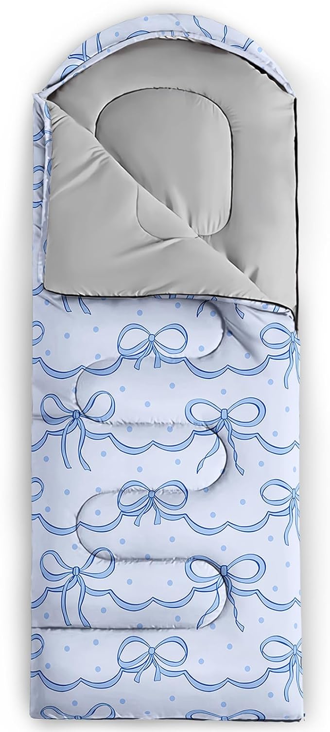 QOOMO Camping Sleeping Bags3 Season Warm &amp Cool WeatherLightweightWaterproof Sleeping Bags for Adults &amp KidsTravelingand OutdoorsCamping Gear Equipment