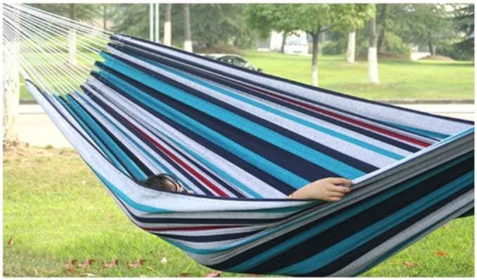Outdoor Garden Cotton Hammock Double Hammock Lengthen and Widen 260 x 80 cm Up to 150 kg for Travel and Garden