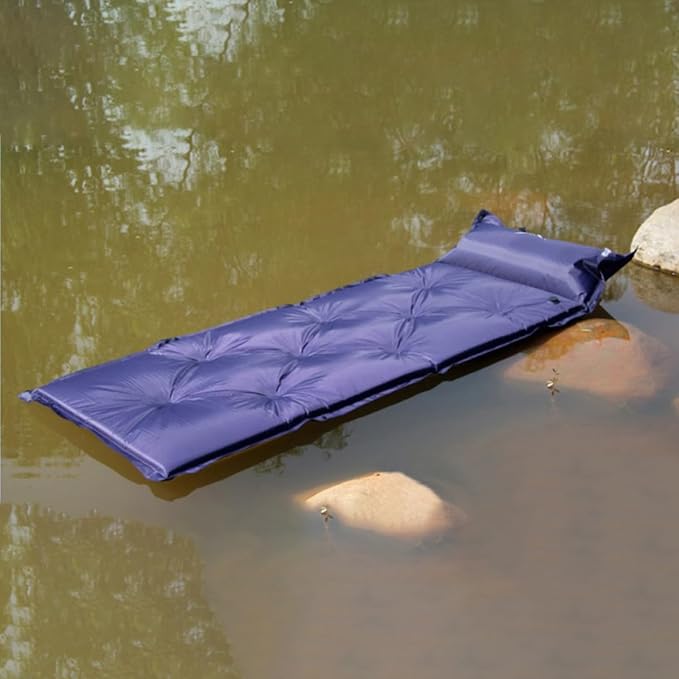 Inflatable Sleeping Pad for Camping Lightweight Wear Resistant Mat with Built Pillow Portable Sleep Supply for Travel Backpacking Hiking and Outdoor Activities