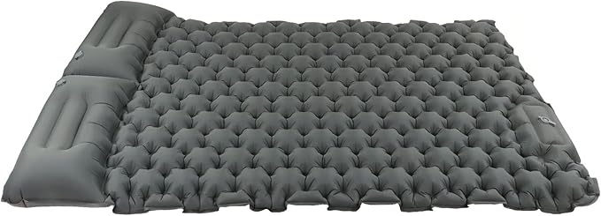 Camping Sleeping Pad | Foot Press Inflation in 1 Minute | Protective Nylon for Outdoor Camping/Hiking/Backpacking | Ergonomic Body Support Leak - Protective Valve