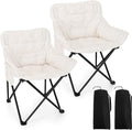 Redbaker 2 Pack Padded Camping Chair Oversized Portable Fishing Lawn Chair Light Weight Camp Outdoor with Padded Seats and Side Pocket for Camping Fishing Backyard Festival