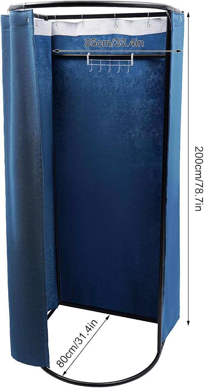 Portable Fitting Room Changing Booth 78.7 High Privacy Pop-Up Tent with Curtain 66lbs Capacity for Retail Events Beach Camping Photography Studio (Blue)