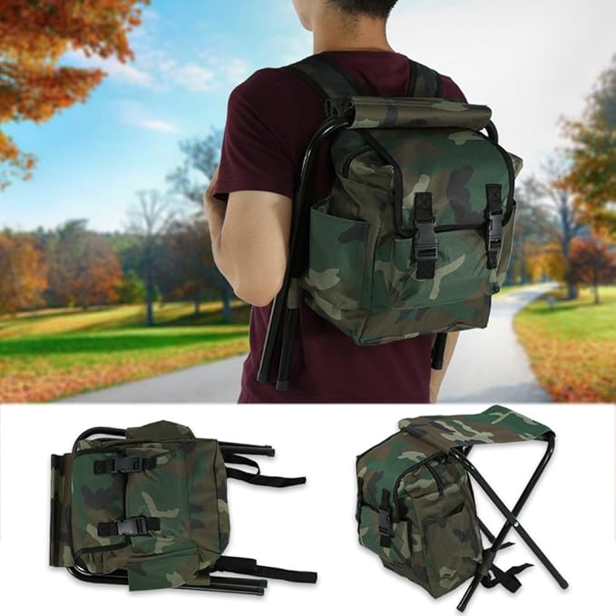 Sturdy Folding Camping Fishing Stool with Storage Bag Portable Folding Chair Outdoor Picnic Chair Convenient Carry Seat for Outdoor Activities for Camp or Fishing