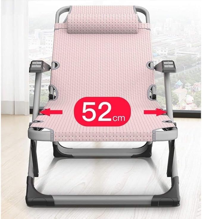 FWZJ Sun Lounger Sunbed Reclining Sun Chair Home Lunch Break Chair Office Portable Folding Chair Adults Lazy Couch Garden Camping Balcony Patio Bath Sun Deck Chair Load Capa