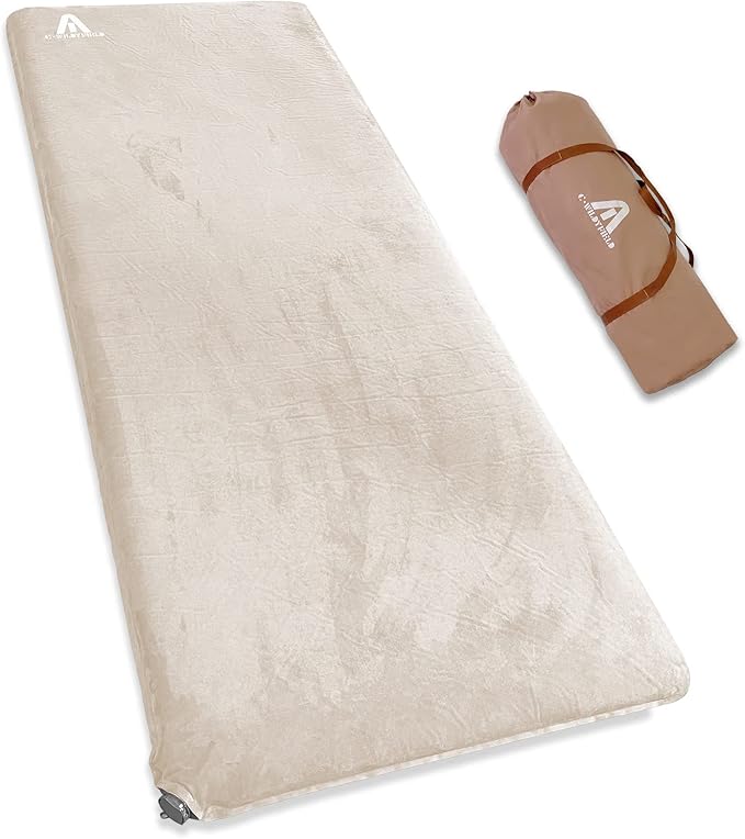C·WILDYFIELD 4 INCH Thick Self Inflating Sleeping Pad with 9 R Value Foam Camping Mattress Ultra Thick Comfort Camping Mattress Inflatable Foam Camping Pad Portable Comfortable Sleeping Pad