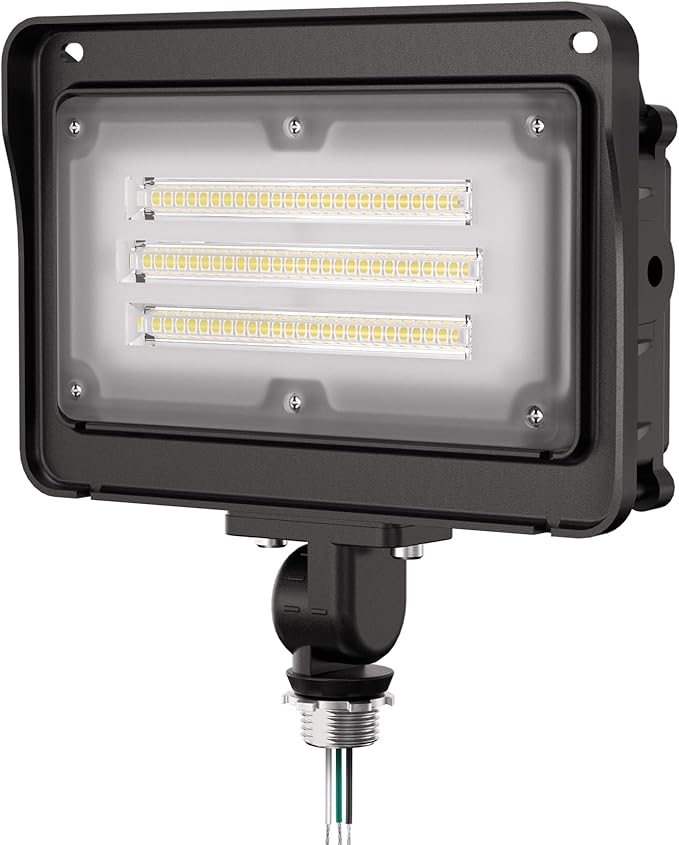 CINOTON Dusk to Dawn LED Flood Light Outdoor 50W 7000LM IP65 Waterproof Security Wall Light Fixture with 180°Knuckle for Warehouse Patio Porch Garage 5000K Daylight AC100-277V