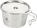 CAMPINGMOON 600ml (20oz) Stainless Steel Camping Mug Lightweight Outdoor Cooking Cup for Backpacking Hiking and Campfire Use (Silver (cup+lid))