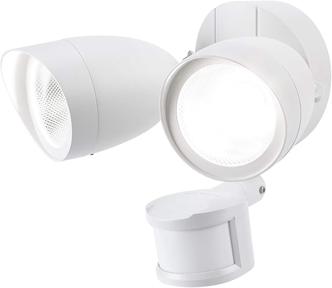 LEONLITE LED Security Lights Outdoor Motion Sensor Motion Flood Light for Outside Dusk to Dawn UL Listed Adjustable Dual Heads Wet Location 5000K Daylight White
