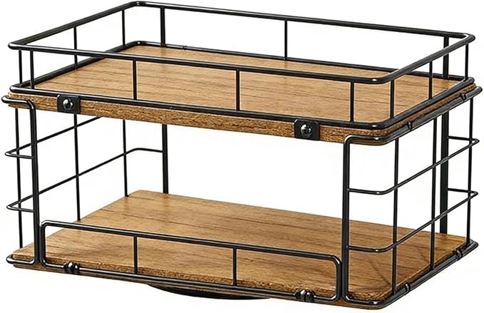 Strong 2 Step Turning Shelf with Open Design for Quick of Stored Goods Food Storage Room Organizing Rack