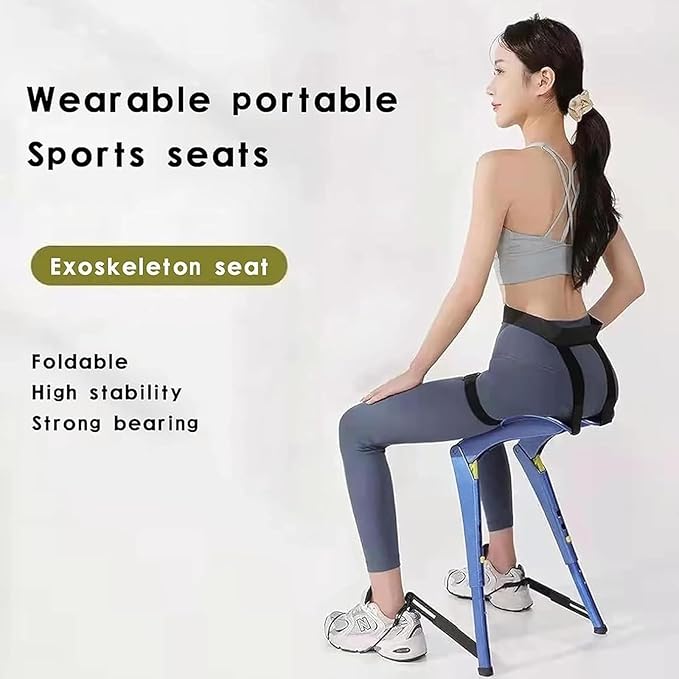 Upgraded chairless wearable invisible chair Height Adjustable Lightweight Leg Brace Seat 220bls Exoskeleton Human Retractable for Adults Outdoor Travel Barbecue FishingSecond Generation(BlackXX-L