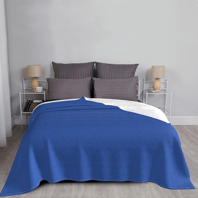 Ultramarine Blue Soft Fleece Blanket 60 * 50 inch Soft Sofa Blanket Suitable for Sofa Camping Travel Night Cover Blanket