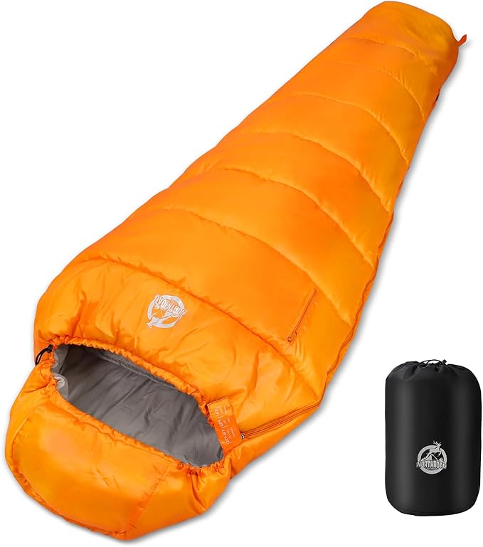 Northroad Mummy Sleeping Bag 14-59 ℉ 3-4 Season Warm &amp Cool Weather Summer Spring Fall Lightweight Washable Sleeping Bag for Outdoor Camping Hiking Travel Hunting