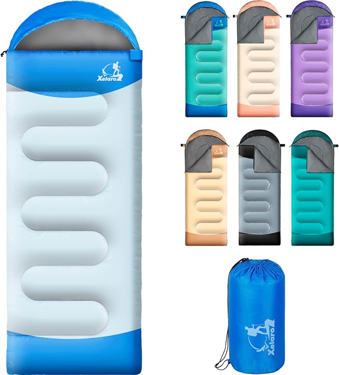 Sleeping Bags for Adults Kids - 3 Season Cold&ampWarm Weather Waterproof Camping Sleeping Bags - Lightweight Sleeping Bags for Camping Hiking Outdoor Travel