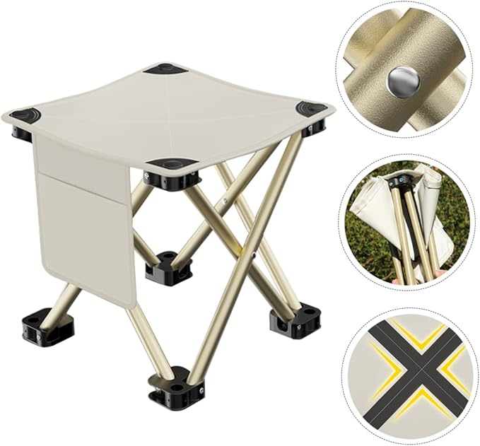 TOYANDONA Portable Folding Stool for Camping and Outdoor Use Lightweight Compact and Easy to Carry for Fishing Hiking Travel and Picnics Versatile Space-Saving Design Weight Capacity