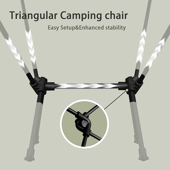 Lightweight Folding Camping Chair for Adults Heavy Duty 270lbs Capacity Compact Backpacking Hiking Chair – Portable Durable Outdoor Chair with Ergonomic Support (Army Green)