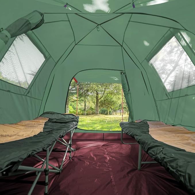 KAZOO 2／4 Person Camping Tent Outdoor Waterproof Family Large Tents 2/4 People Easy Setup Tent with Porch Double Layer | Outdoor Waterproof Family Large Tents Easy Setup