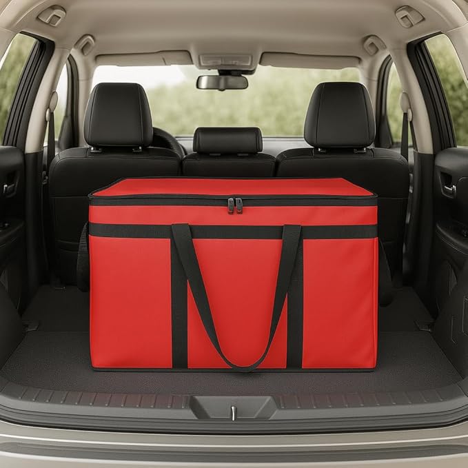 Bodaon Large 2-Pack Insulated Food Delivery Bag With Hard Bottom XXXL Bags Rideshare Delivery Bag Grocery Shopping and Catering Cold/Hot Styrofoam Carrier for Travel/Car