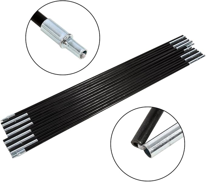 Set of 2 Fibreglass Tent Pole Universal Adjustable Tent/Awning Poles 135.43 inch/344 cm