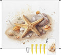 Waterproof Sandproof Beach Blanket 59''×68'' Oceans Polyester Outdoor Picnic Blanket with 4 Stakes &amp Storage Bag for BeachCampingVacation Starfish