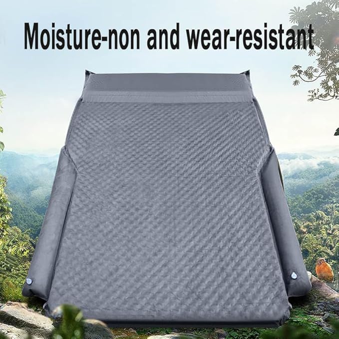 Inflatable Car Air Mattress Back Seat Bed for Ford Bronco Sport (CX430) 2021 2022 2023 2024 2025 2026 Portable Thickened Travel Camping Air Mattress Blow Up BedBeige-Bring Pillow