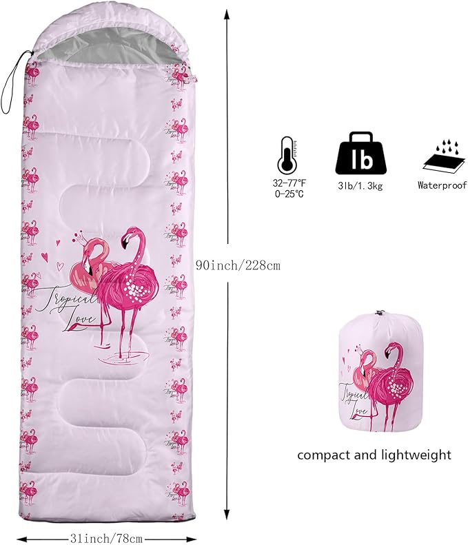 AILONEN Outer Space Astronaut Camping Sleeping BagsLightweight &amp Waterproof3 Season Warm &amp Cool WeatherCartoon Sleeping Bags for KidsBoys Girls TravellingOutdoors