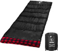 Flannel Sleeping Bag Cold Weather for Adults XL Camping Cotton Sleeping Bag 4 Season Big and Tall Waterproof with Compression Sack