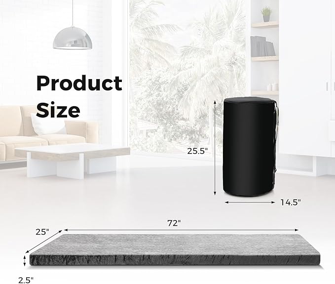 Tangkula Memory Foam Sleeping Pad Roll Up Floor Mattress with Carry Bag Non-Slip Bottom Guest Floor Folding Bed for Sleepover Portable Camping Mattress for Indoor Outdoor Car Travel Cot Tent