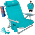 #WEJOY Beach Chair for Adults Reclining Adjustable Position Lay Flat Lightweight Folding Portable Aluminum Chair with Backpack StrapsPadded headrest Heavy Duty 400 lbs Lawn Chair for Beach Sand