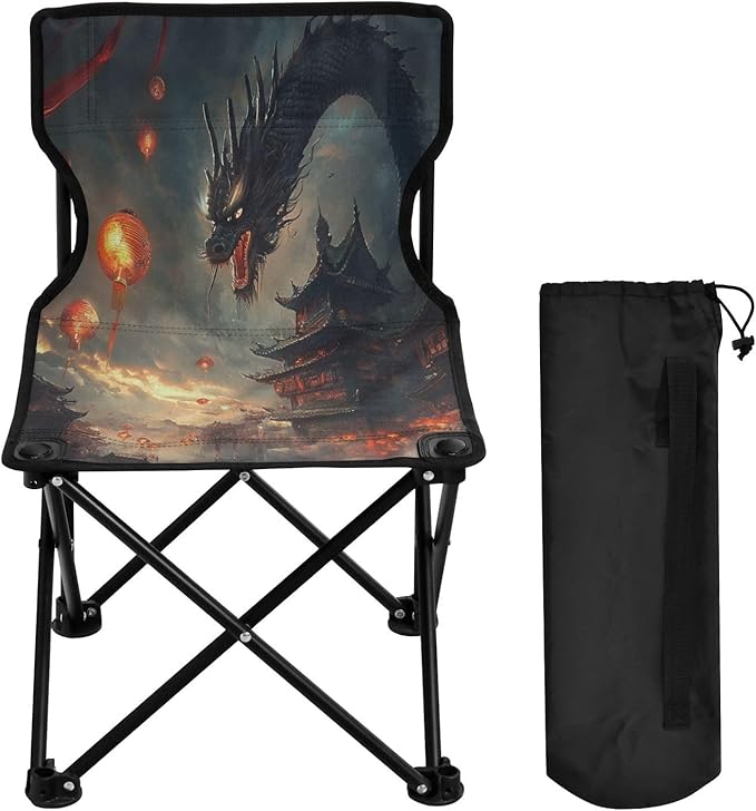 Dragon Dark Clouds Folding Camping Chairs Lightweight Portable Beach Chair Lawn Mini Chair for Leisure