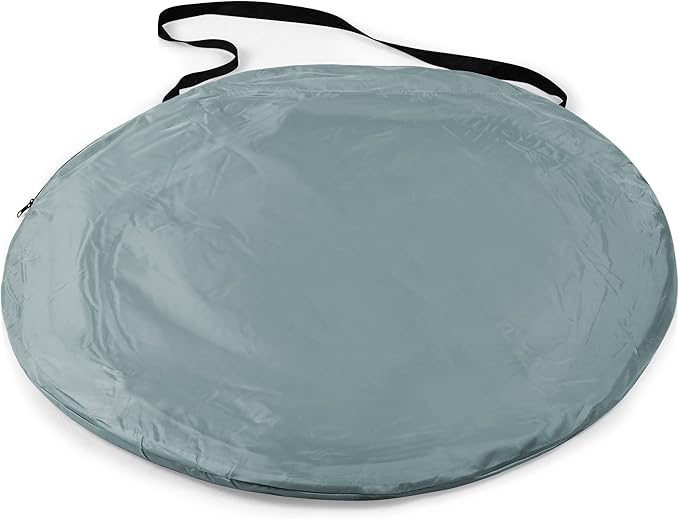 PICNIC TIME Manta Portable Beach Tent Fully-Assembled Pop Up Tent Beach Shade and Sun Shelter Instant Outdoor Shade with Carrying Bag for Outdoors and UPF50+ UV Protection (Gray with Black Accents)