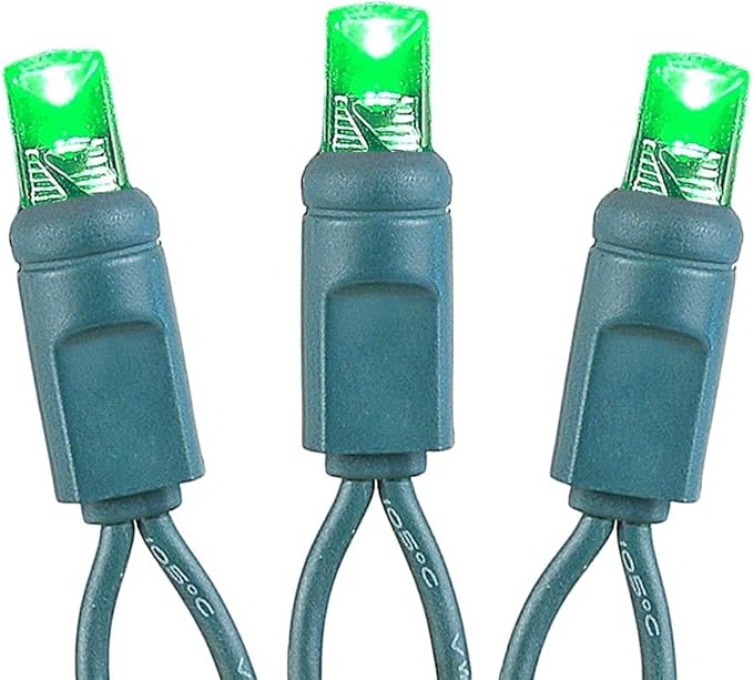 Novelty Lights Coaxial 4 Pack 25 Feet 50 Green LED Christmas String Commercial Grade Green Wire Waterproof Connections Modular Product Line Connect 43 Sets