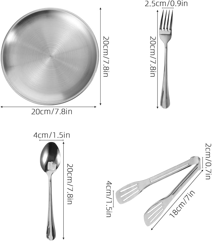 Outdoor Stainless Steel Tableware Set with Fork Spoon Knife 11pcs Portable Camping Cutlery Set Travel Utensils for Hiking Picnic and Family Outdoor Meals