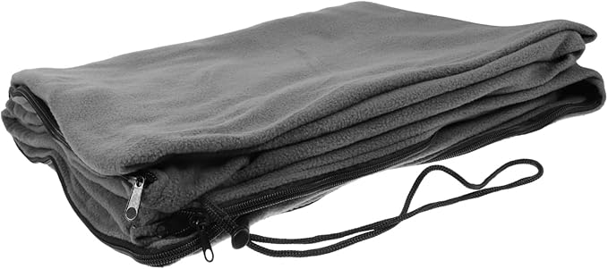 Warm Fleece Liner for Cold Weather Outdoor Camping and Indoor Napping Lightweight Thermal Insulated Envelope Pouch Soft Cozy Travel Accessory for Adults Deep Gray