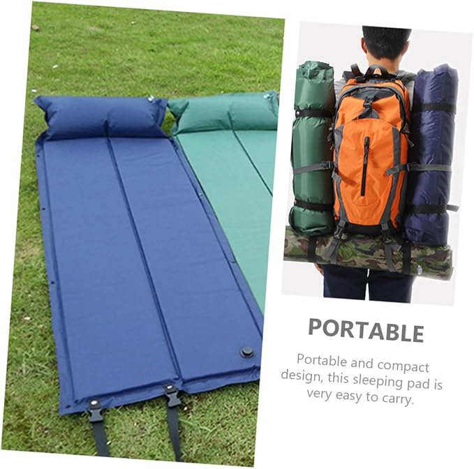 TOYANDONA Convenient Inflatable Sleeping Mat Portable Camping Pad with Ergonomic Design for Travel Hiking Beach and Outdoor Activities Lightweight Durable Camping Accessory