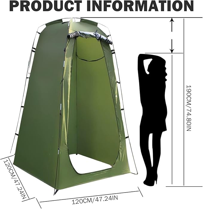 Pop-Up Changing Tent 190T 47x47x75 Changing Tent with Window &amp Door Camping Supplies with Windproof Rope &amp Peg Water &amp Sun Proof for Outdoor