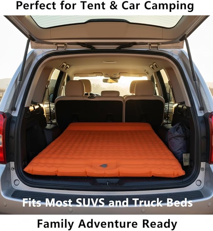 HI FINE CARE Double Camping Sleeping Pad 2 Percon Ultralight Camping Mat with Pillow Built-in Foot Pump Inflatable Sleeping Pads Compact for Hiking Traveling Tent