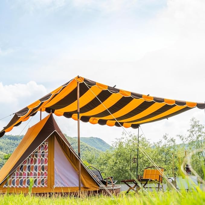 Wild Luxury Vintage TC Cotton Camping Tent 2 Person Flying House Style Canvas Shelter Waterproof &amp Breathable Glamping Tent