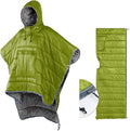 Camp Poncho Sleeping Bag Wearable Hooded Blanket - Envelope Lightweight Thermal Cloak Cape Windproof with Premium Stuff Compression Sack for Backpacking Hiking Hunting Fishing Outdoor Sport