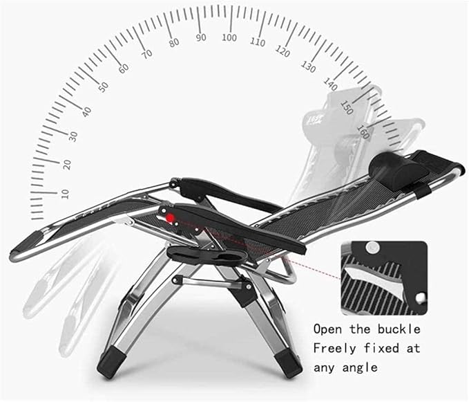 FWZJ Heavy Duty Folding Zero Gravity Chairs Beach Deck Chairs Sun Lounger Recliner for Beach Patio Garden Camping Outdoor Square Steel Legs -Black 3 (Black 3)