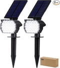 23 LED Solar Spot Lights Outdoor Waterproof 2 Pack Solar Lights UP to 20Hrs 3 Brightness Levels Spotlight Landscape Lighting Auto ON/Off Outdoor Solar Lights for Yard Garden Lawn (Cool White)