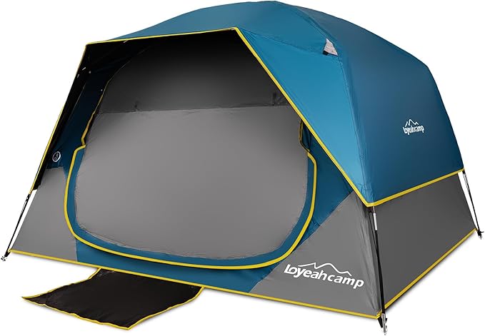 4/6 Person Blackout Camping Tent Easy Setup Waterproof Family Dome Tent for Camping with Rainfly Portable Double Layer Large Family Tent for Outdoor Camping&ampHiking
