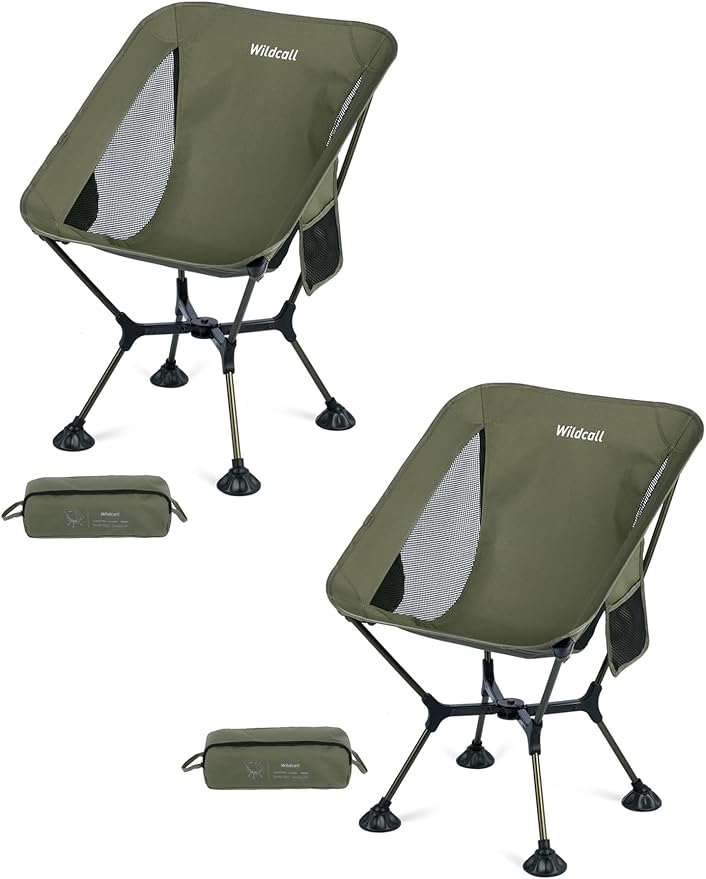 WildCall Ultralight Compact Camping Chair Quick Setup Frame Beach Chair with Anti-Sink Large Feet