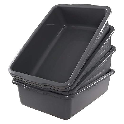Kiddream 34 Liters Large Commercial Bus Tubs Plastic Bus Box Trays Set of 4