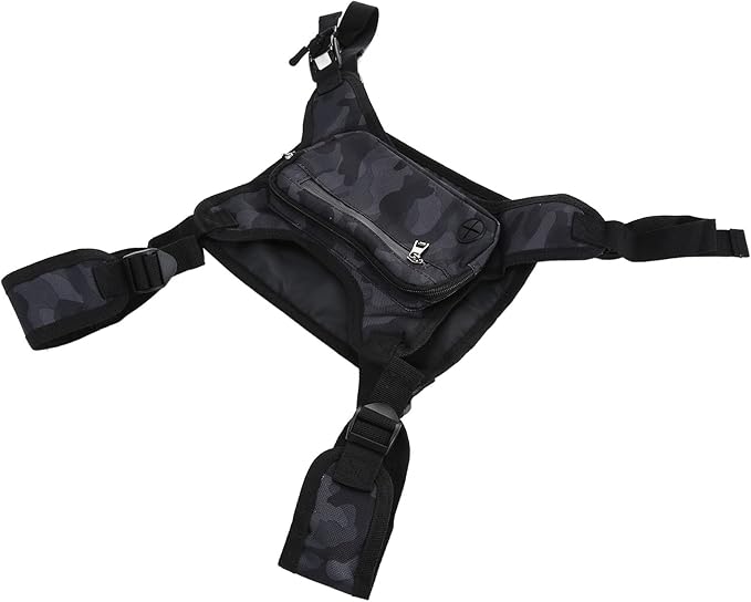 Gardening Vest Bag Black Camouflage Outdoor Running Backpack Vest Bag Storage Bag for Man Woman Running