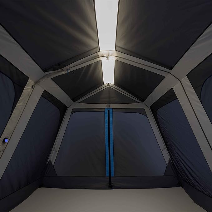 CORE 12’x10' Lighted Instant Screen House | Folding and Portable Large Pop Up Canopy Shelter with LED Lights | Perfect for Family Camping Outdoor Picnic Backyards BBQ Tailgate Patio and Party