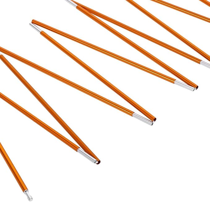 Aluminum Alloy Tent Poles Replacement 2pcs Lightweight Aluminum Tent Pole for Camping Hiking Durable Collapsible Tent Poles 142 inch/pc