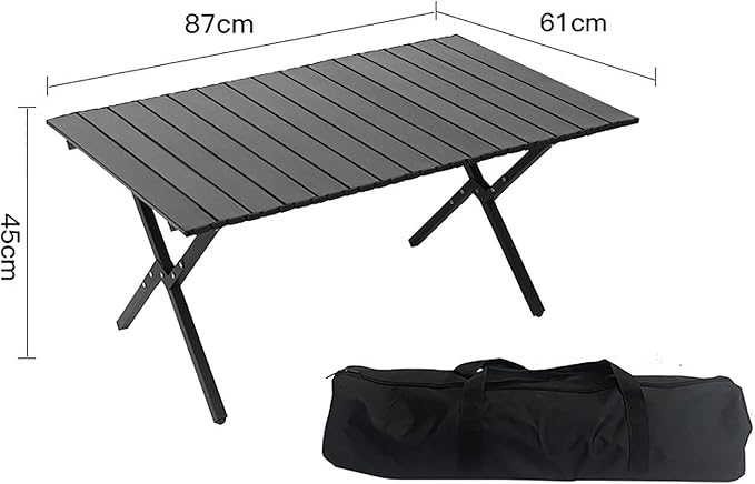 BK&ampMF Outdoor Folding Camping TableWooden Small Backpacking TablePicnic Camping Table Ultralight Side Table with Carry Bag for Cooking PicnicB61x87x45cm(24x34x18inch)